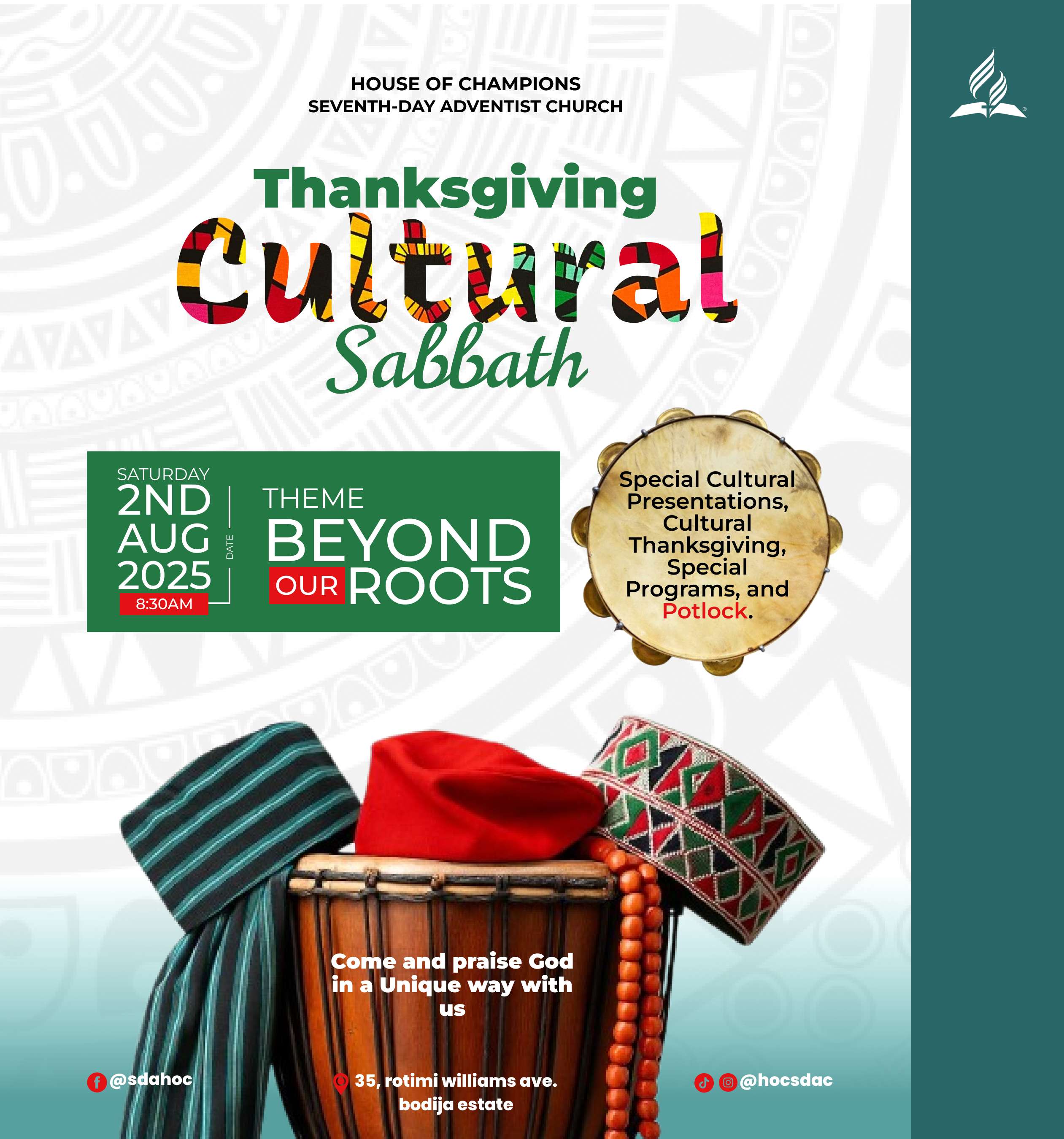 CULTURAL AND THANKSGIVING SABBATH